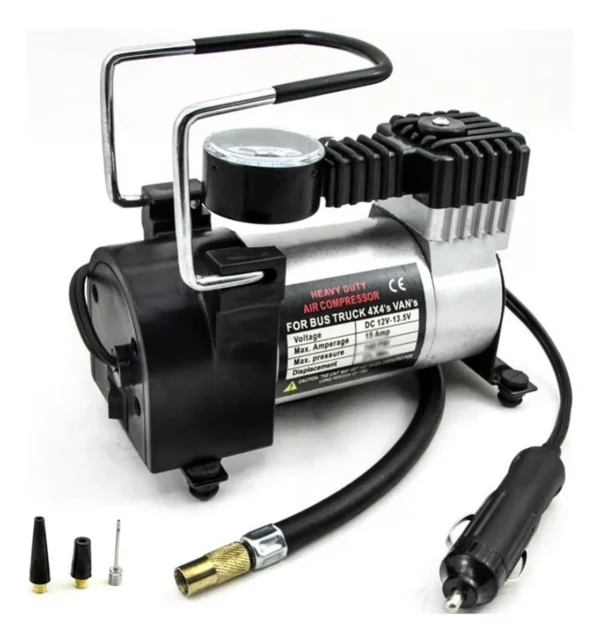 Compresor Para Auto 12v 150psi 35lt/min Portátil Con Manometro Incluye 3 Picos - Image 2